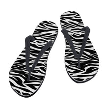 Load image into Gallery viewer, Ti Amo I love you - Exclusive Brand  -Black &amp; White -  Zebra - Flip Flops - Sizes Womens 7-13 &amp; Men&#39;s 7-11
