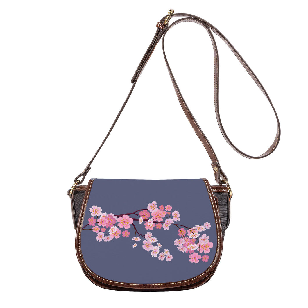 Ti Amo I love you - Exclusive Brand - Jet Grey - Cherry Blossom - Saddle Bag