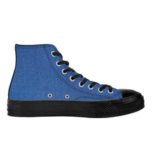 Load image into Gallery viewer, Ti Amo I love you - Exclusive Brand -  Forever in Blue Jeans - High Top Canvas Shoes - Black  Soles
