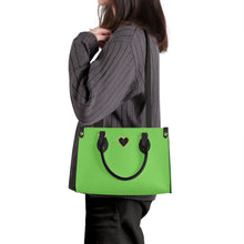 Load image into Gallery viewer, Ti Amo I love you - Exclusive Brand - Pastel Green - Luxury Womens PU Tote Bag - Black Straps
