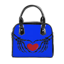 Load image into Gallery viewer, Ti Amo I love you  - Exclusive Brand  - Blue Blue Eyes - Skeleton Hands with Heart - Shoulder Handbag
