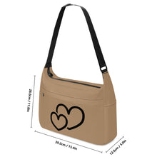 Load image into Gallery viewer, Ti Amo I love you - Exclusive Brand  - Teak - Double Black Heart - Journey Computer Shoulder Bag
