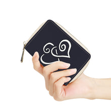 Load image into Gallery viewer, Ti Amo I love you - Exclusive Brand - Charade - Double White Heart - PU Leather -  Zipper Card Holder
