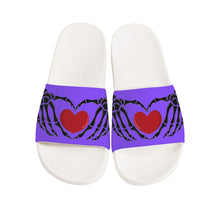 Load image into Gallery viewer, Ti Amo I love you - Exclusive Brand - Skeleton Hands with Heart -  Slide Sandals - White Soles
