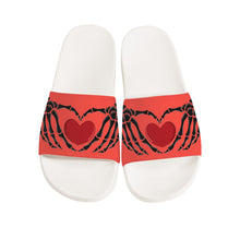 Load image into Gallery viewer, Ti Amo I love you - Exclusive Brand - Orange Red - Skeleton Hands with Heart -  Slide Sandals - White Soles
