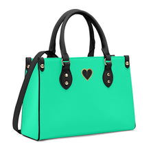 Load image into Gallery viewer, Ti Amo I love you - Exclusive Brand - Turquoise Green - Luxury Womens PU Tote Bag - Black Straps
