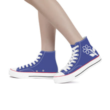 Load image into Gallery viewer, Ti Amo I love you - Exclusive Brand - Victoria - White Daisy - High Top Canvas Shoes - White  Soles
