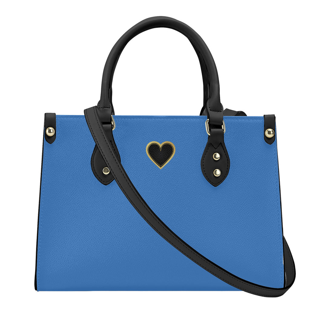 Ti Amo I love you - Exclusive Brand - Steel Blue - Luxury Womens PU Tote Bag - Black Straps