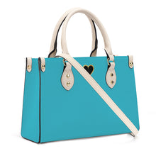 Load image into Gallery viewer, Ti Amo I love you - Exclusive Brand - Macaw Blue Green - Luxury Womens PU Tote Bag - Cream Straps
