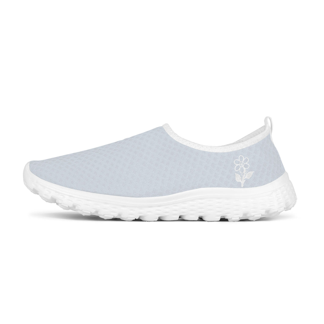 Ti Amo I love you - Exclusive Brand - Mystic - Double White Heart - Women's Mesh Running Shoes - White Soles