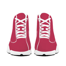 Load image into Gallery viewer, Ti Amo I love you - Exclusive Brand - Viva Magenta - Double Heart Logo - Mens / Womens - Unisex  Basketball Shoes - White Laces
