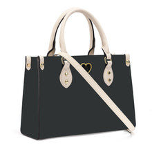 Load image into Gallery viewer, Ti Amo I love you - Exclusive Brand - Pirate Black - Luxury Womens PU Tote Bag - Cream Straps
