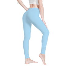 Load image into Gallery viewer, Ti Amo I love you - Exclusive Brand - Regent St Blue - Double White Heart -Womens / Teen Girls / Womens Plus Size - Yoga Leggings - Sizes XS-3XL
