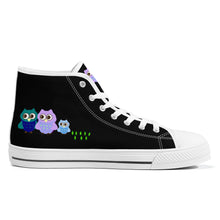 Load image into Gallery viewer, Ti Amo I love you  - Exclusive Brand - Black - 3 Owls - High-Top Canvas Shoes - White
