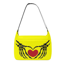 Load image into Gallery viewer, Ti Amo I love you - Exclusive Brand  - Yellow - Skeleton Heart Hands  -  Journey Computer Shoulder Bag
