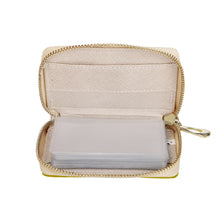 Load image into Gallery viewer, Ti Amo I love you - Exclusive Brand - Light Gold - Double White Heart - PU Leather - Zipper Card Holder
