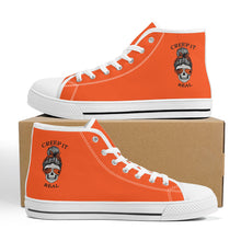 Load image into Gallery viewer, Ti Amo I love you - Exclusive Brand - Orange - Mama Skeleton - CREEP IT REAL - High-Top Canvas Shoes - White Soles
