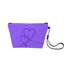 Load image into Gallery viewer, Ti Amo I love you - Exclusive Brand - Heliotrope 3 - Double Script Heart - Sling Cosmetic Bag
