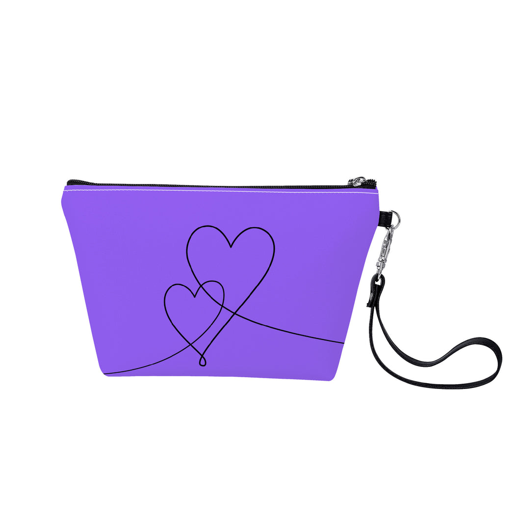 Ti Amo I love you - Exclusive Brand - Heliotrope 3 - Double Script Heart - Sling Cosmetic Bag