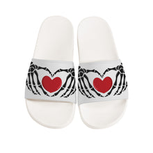 Load image into Gallery viewer, Ti Amo I love you - Exclusive Brand - Gallery - Skeleton Hands with Heart -  Slide Sandals - White Soles
