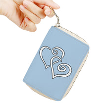 Load image into Gallery viewer, Ti Amo I love you - Exclusive Brand - Spindle - Double White Heart - Zipper Card Holder
