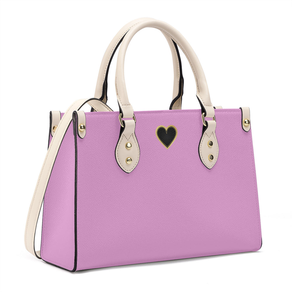 Ti Amo I love you - Exclusive Brand - Light Orchid - Luxury Womens PU Tote Bag - Cream Straps
