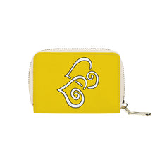 Load image into Gallery viewer, Ti Amo I love you - Exclusive Brand - Ripe Lemon - Double White Heart - PU Leather - Zipper Card Holder
