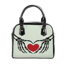 Load image into Gallery viewer, Ti Amo I love you  - Exclusive Brand - Periglacial Blue - Skeleton Hands with Heart - Shoulder Handbag
