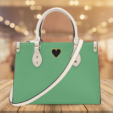 Load image into Gallery viewer, Ti Amo I love you - Exclusive Brand - Soft Green - Luxury Womens PU Tote Bag - Cream Straps
