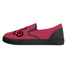 Load image into Gallery viewer, Ti Amo I love you - Exclusive Brand - Viva Magenta - Double Black Heart - Women&#39;s- Slip-on Shoes - Black Soles
