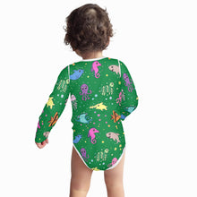 Load image into Gallery viewer, Ti Amo I love you - Exclusive Brand - Fun Green - Sea Creatures -  Baby Long-Sleeve Bodysuit
