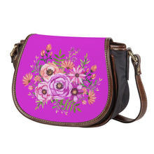 Load image into Gallery viewer, Ti Amo I love you - Exclusive Brand - Bright Orchid - Floral Bouquet - Saddle Bag
