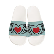 Load image into Gallery viewer, Ti Amo I love you - Exclusive Brand - Nattier - Skeleton Hands with Heart -  Slide Sandals - White Soles
