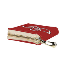 Load image into Gallery viewer, Ti Amo I love you - Exclusive Brand - Mexican Red - Double White Heart - PU Leather - Zipper Card Holder
