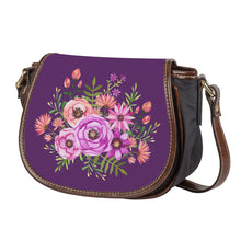 Load image into Gallery viewer, Ti Amo I love you - Exclusive Brand - Bossanova 2 - Fushia Pink &amp; Tony&#39;s Pink Floral Pattern -  Saddle Bag
