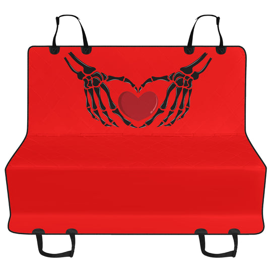 Ti Amo I love you - Exclusive Brand - Red - Skeleton Hands with Heart - Car Pet Seat Covers