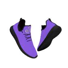 Load image into Gallery viewer, Ti Amo I love you - Exclusive Brand - Heliotrope 3 - Double White Heart -  Lightweight Mesh Knit Sneaker - Black Soles
