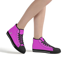 Load image into Gallery viewer, Ti Amo I love you - Exclusive Brand - Brilliant Lavender Rose - High-Top Canvas Shoes - Black Soles
