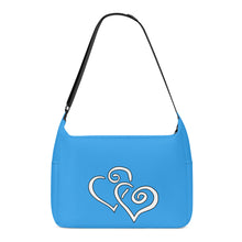 Load image into Gallery viewer, Ti Amo I love you - Exclusive Brand - Picton Blue 2 - Double White Heart - Journey Computer Shoulder Bag
