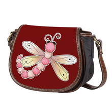 Load image into Gallery viewer, Ti Amo I love you - Exclusive Brand - Dark Burgundy - Dragonfly - Saddle Bag
