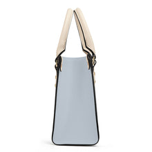 Load image into Gallery viewer, Ti Amo I love you - Exclusive Brand - Periwinkle Grey - Luxury Womens PU Tote Bag - Cream Straps
