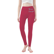 Load image into Gallery viewer, Ti Amo I love you - Exclusive Brand - Viva Magenta - Pastel Lettering - Yoga Leggings
