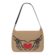 Load image into Gallery viewer, Ti Amo I love you - Exclusive Brand  - Teak - Skeleton Heart Hands  -  Journey Computer Shoulder Bag
