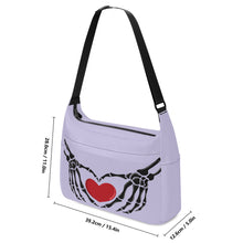 Load image into Gallery viewer, Ti Amo I love you - Exclusive Brand - Very Light Purple - Skeleton Heart Hands  -  Journey Computer Shoulder Bag
