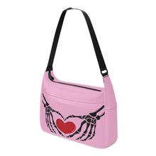 Load image into Gallery viewer, Ti Amo I love you - Exclusive Brand - Chantilly - Skeleton Heart Hands  -  Journey Computer Shoulder Bag
