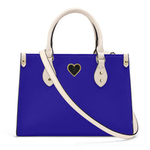 Load image into Gallery viewer, Ti Amo I love you - Exclusive Brand - Egyptian Blue - Luxury Womens PU Tote Bag - Cream Straps
