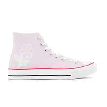 Load image into Gallery viewer, Ti Amo I love you - Exclusive Brand - Prim - White Daisy - High Top Canvas Shoes - White  Soles
