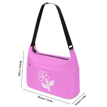 Load image into Gallery viewer, Ti Amo I love you - Exclusive Brand - Light Fushia Pink - White Daisy - Journey Computer Shoulder Bag
