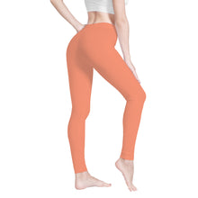 Load image into Gallery viewer, Ti Amo I love you - Exclusive Brand   - Vivid Tangerine - White Daisy -  Yoga Leggings
