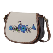 Load image into Gallery viewer, Ti Amo I love you - Exclusive Brand - Swirl - Blue Floral -  Saddle Bag
